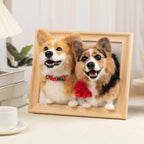 Framed Felt Pet Portrait | Handmade Custom Pet Memorial-Dog
