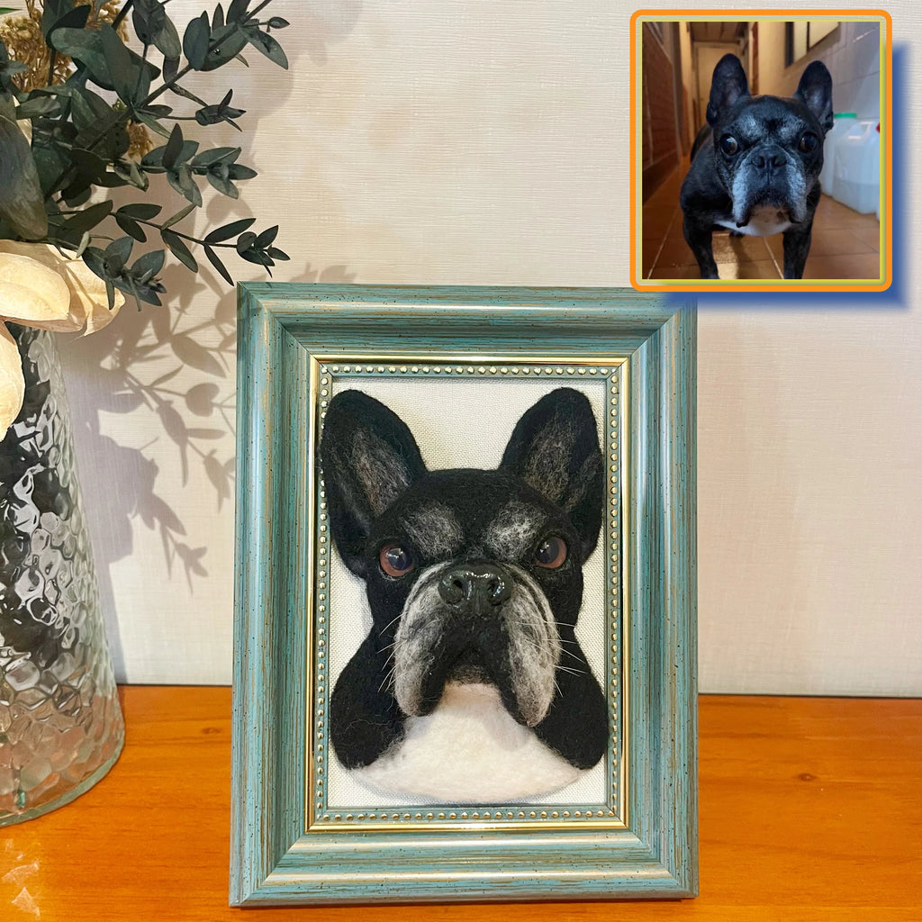 Wool Felt Pet Painting | Handmade Custom Pet Portrait