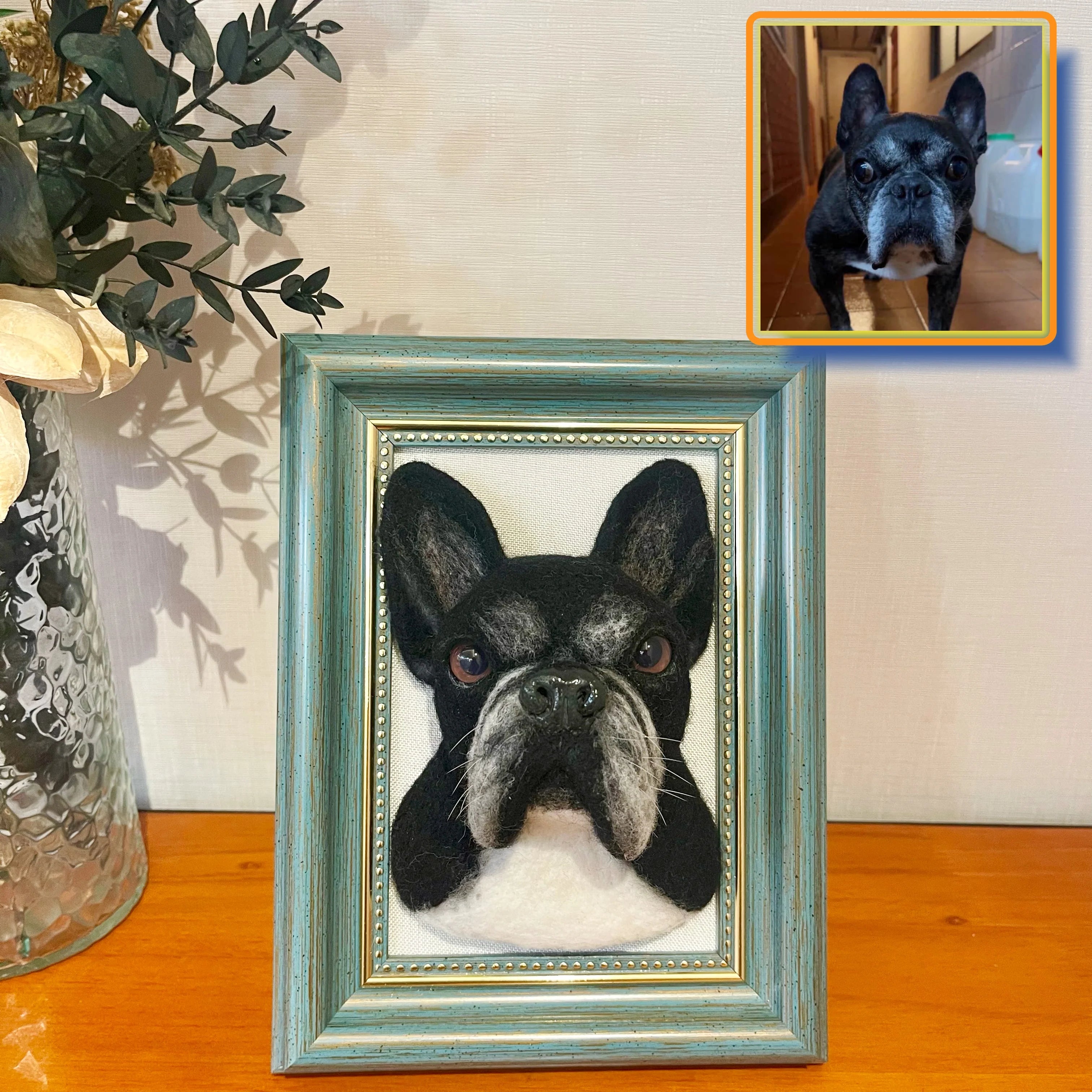 Wool Felt Pet Painting | Handmade Custom Pet Portrait