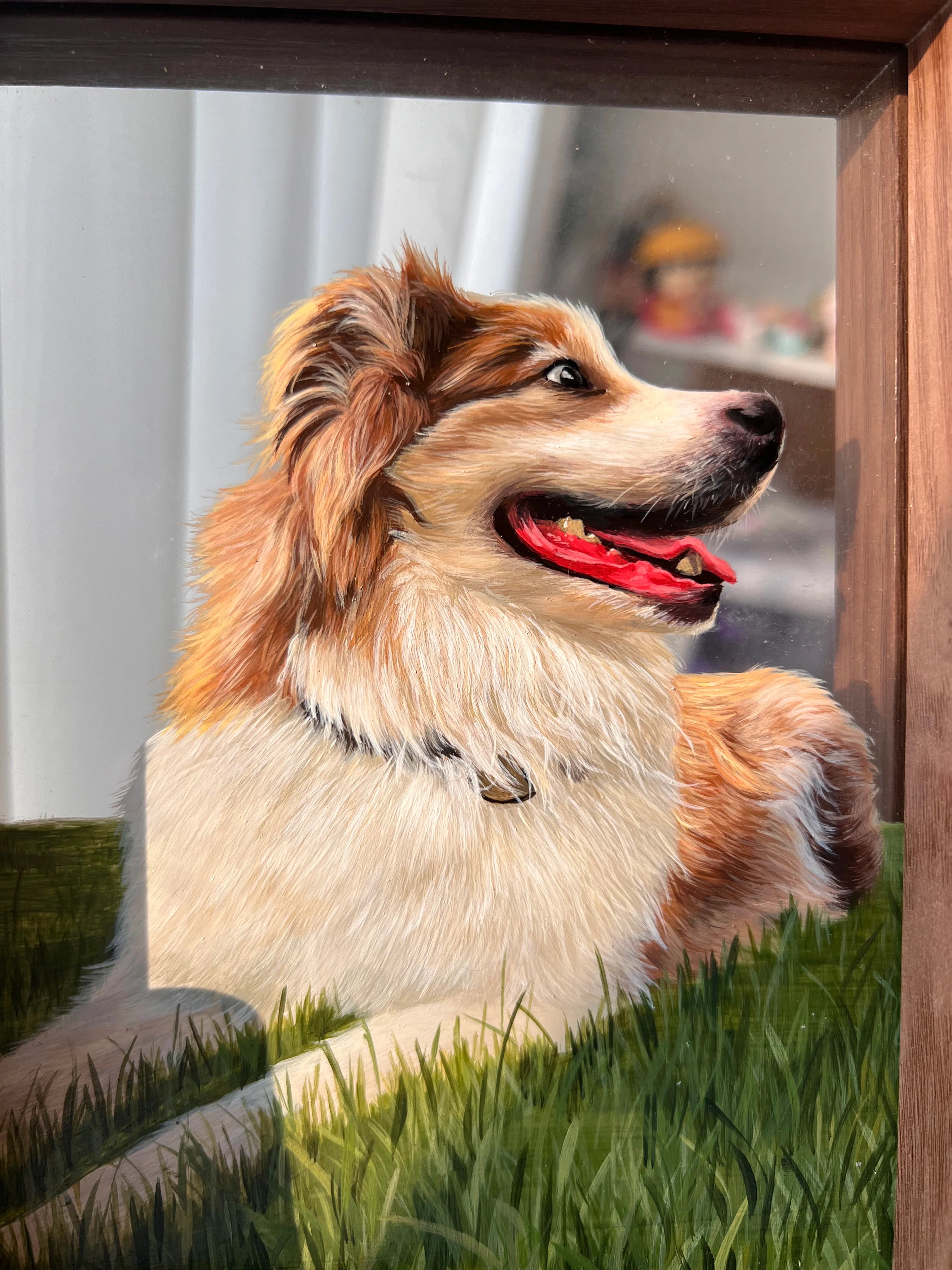 Framed Glass Pet Painting