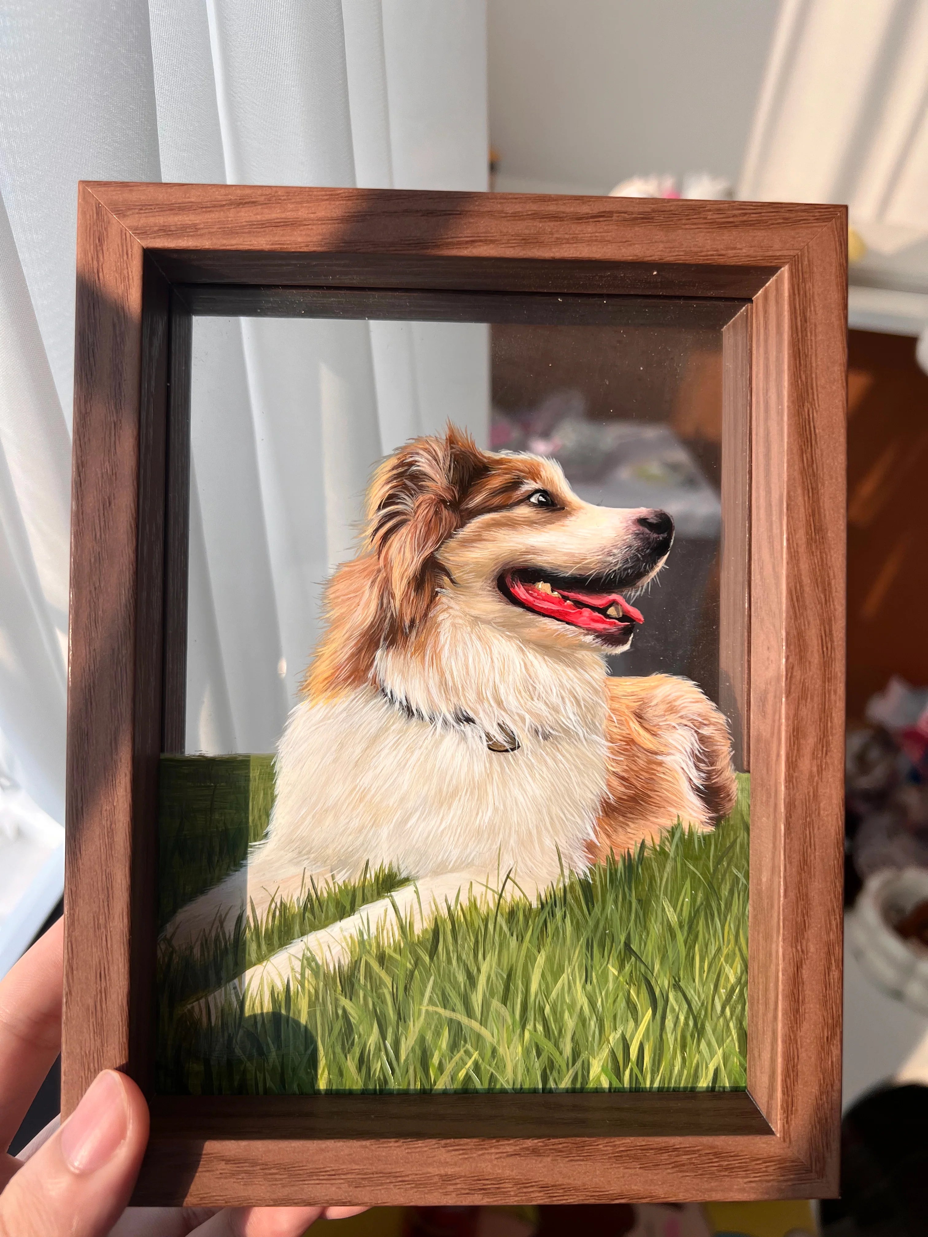 Framed Glass Pet Painting