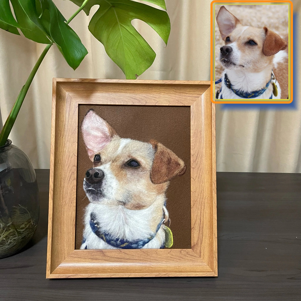 Wool Felt Pet Painting | Handmade Custom Pet Portrait