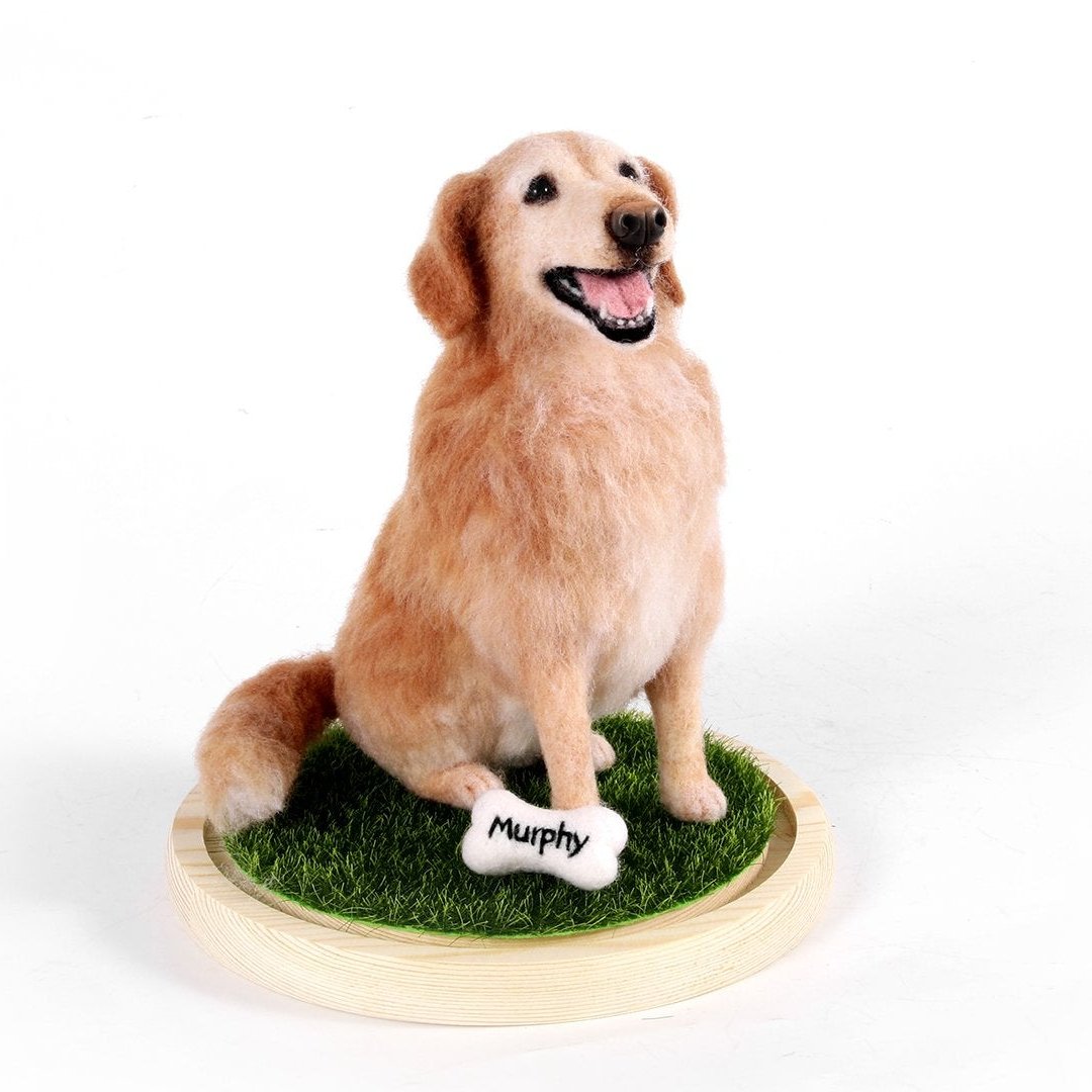 Custom Felt Pet Sculpture | Handmade Full-Body Pet Figurine