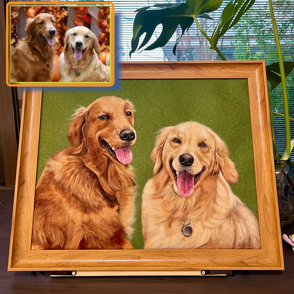 Wool Felt Pet Painting | Handmade Custom Pet Portrait