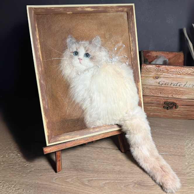 Wool Felt Pet Painting | Handmade Custom Pet Portrait