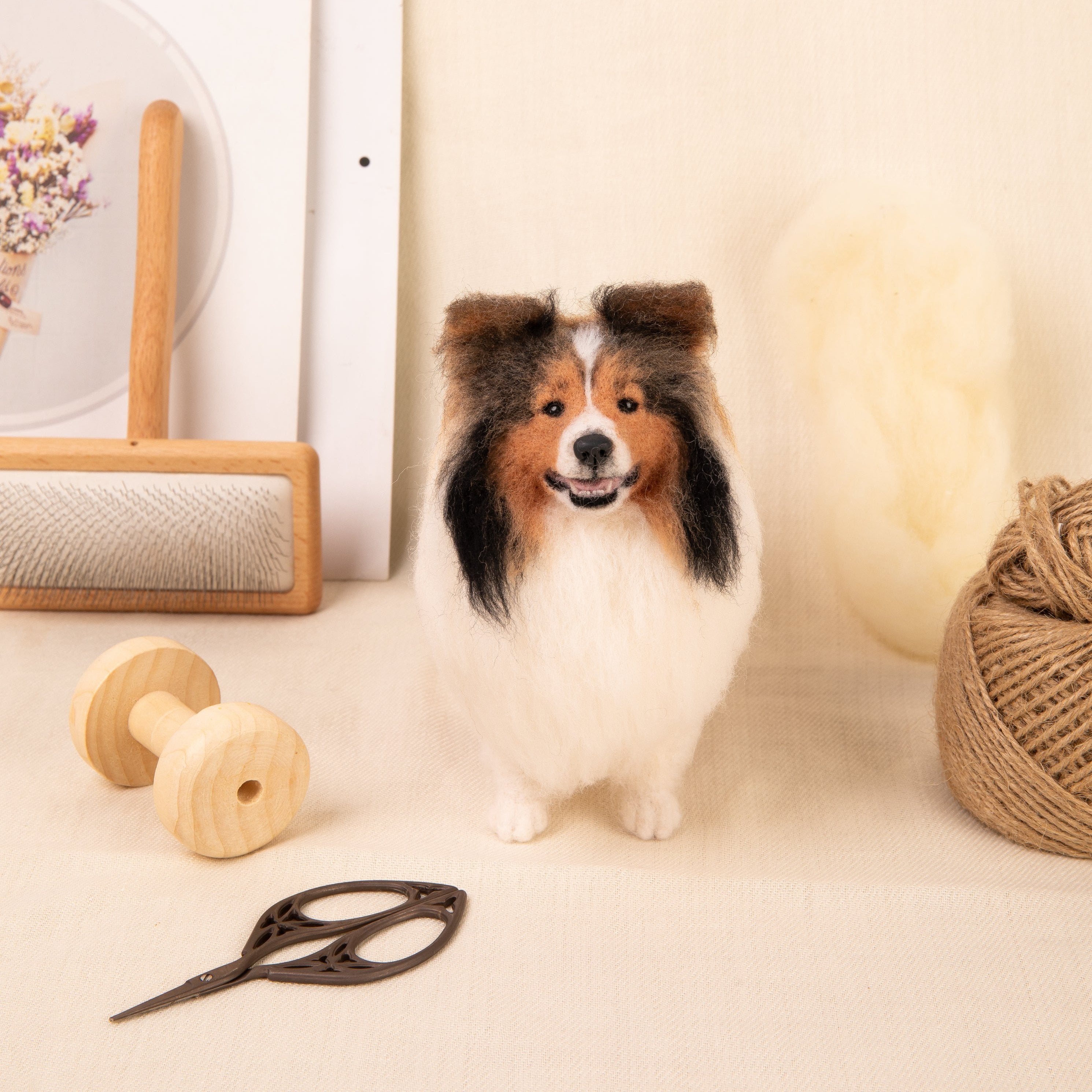 Custom Felt Pet Sculpture | Handmade Full-Body Pet Figurine