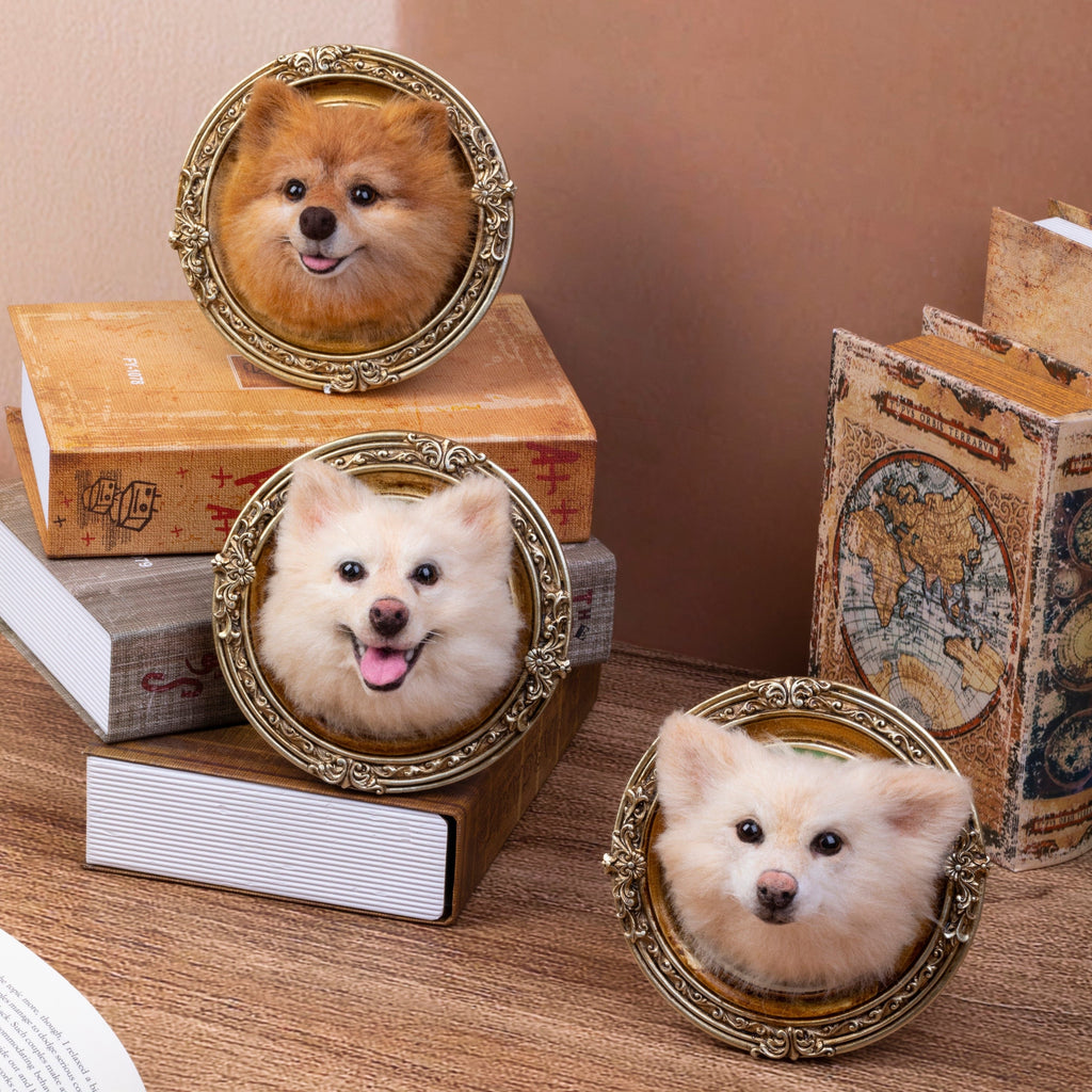 Mini Framed Felt Portrait | Personalized Handmade Pet Art