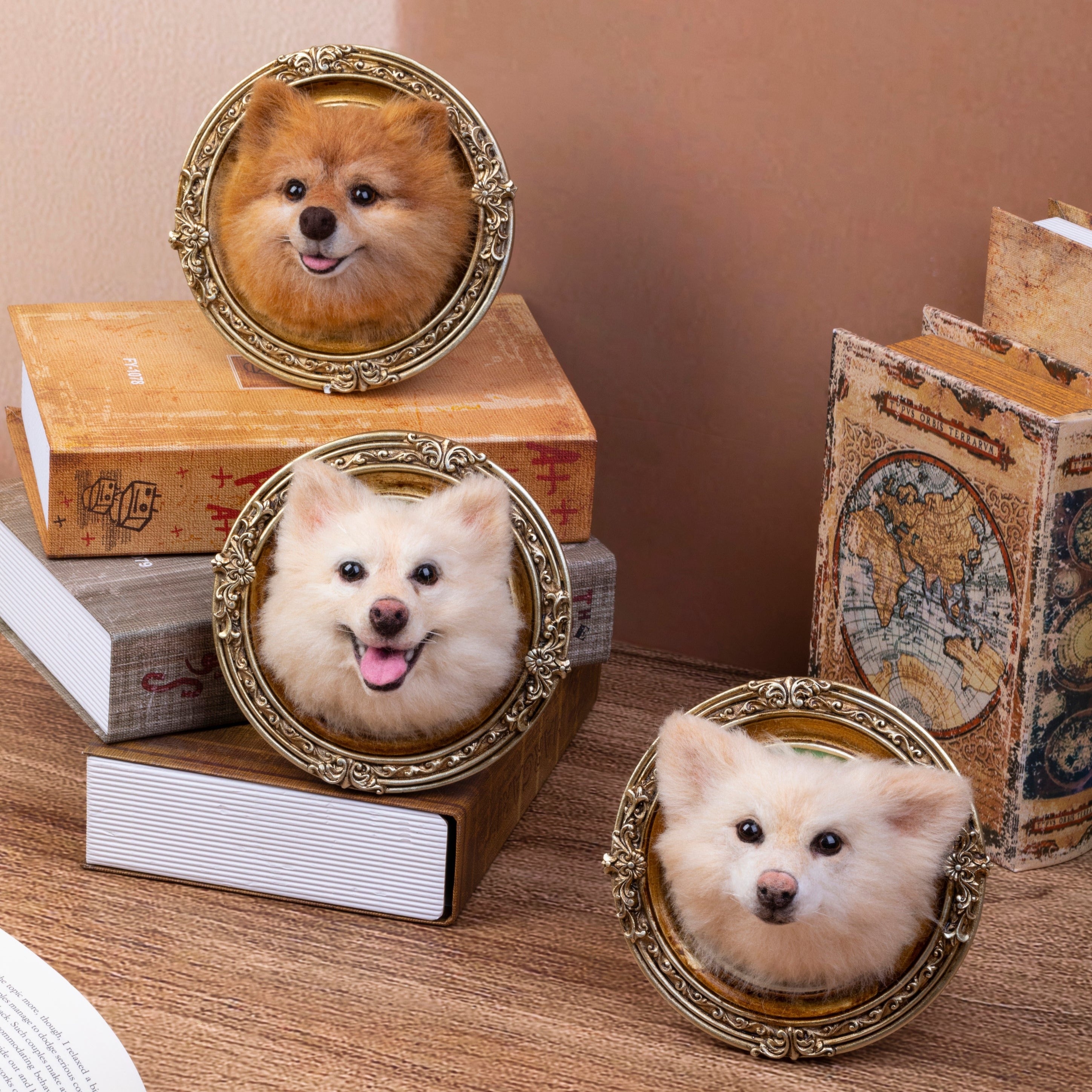 Mini Framed Felt Portrait | Personalized Handmade Pet Art